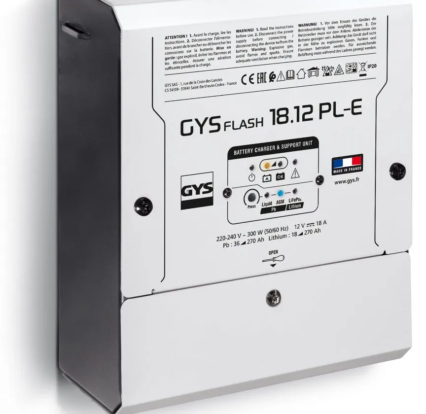 Illustration du rappel ⚠️ Chargeur GYS Flash 18.12 : risque d'électrocution — ne l'installez pas vous-même