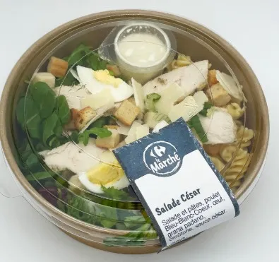 Illustration du rappel ALERTE : salade césar barquette 320g carrefour le marche - suspicion de contamination bactériologique