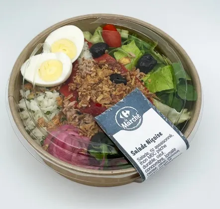 Illustration du rappel ALERTE : salade nicoise barquette 335g carrefour le marche - suspicion de contamination bactériologique