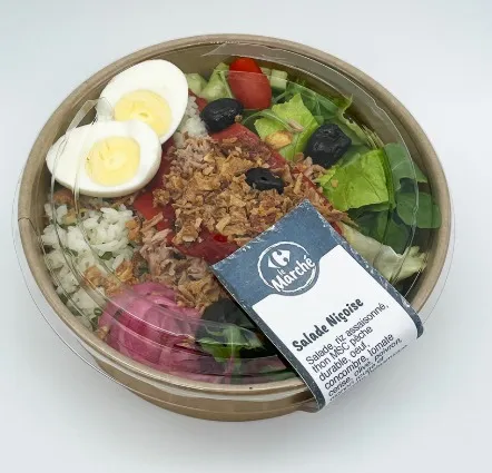 Illustration du rappel ALERTE : salade nicoise barquette 335g carrefour le marche - suspicion de contamination bactériologique