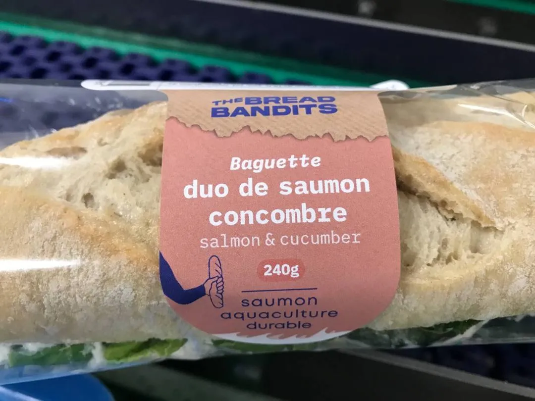 Illustration du rappel ⚠️ ALERTE : Baguette duo de saumon yuzu The Bread Bandits - risque de contamination à la listéria